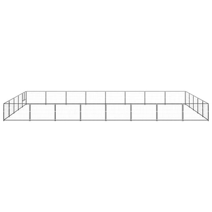 Dog Kennel Black 40 m² Steel