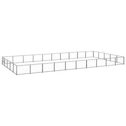 Dog Kennel Black 50 m² Steel