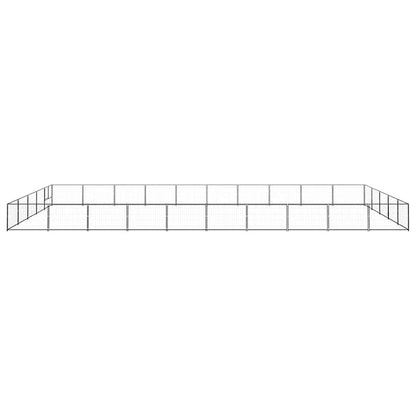 Dog Kennel Black 50 m² Steel