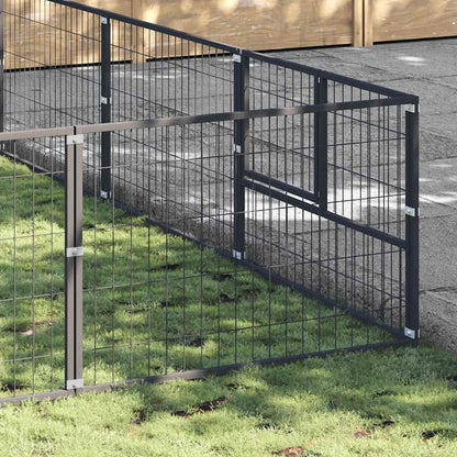 Dog Kennel Black 42 m² Steel