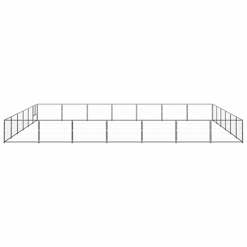 Dog Kennel Black 42 m² Steel