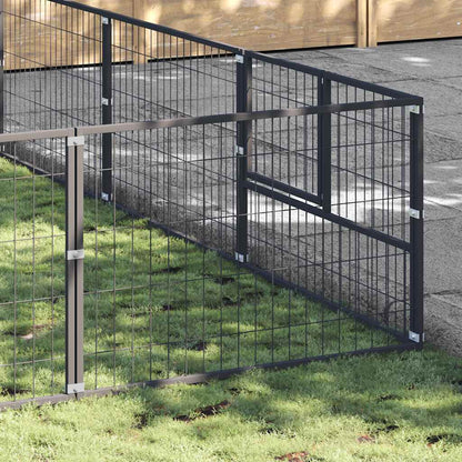 Dog Kennel Black 54 m² Steel