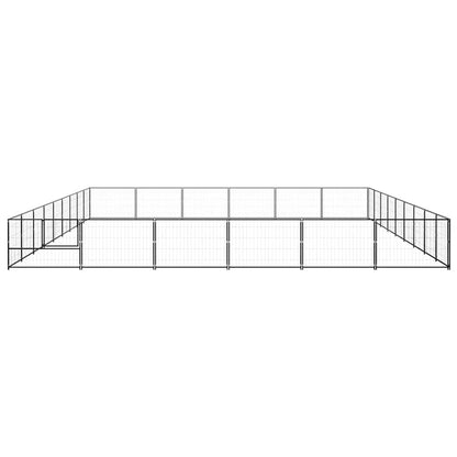 Dog Kennel Black 54 m² Steel