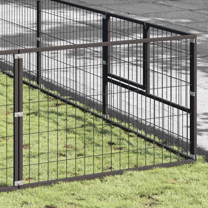 Dog Kennel Black 56 m² Steel
