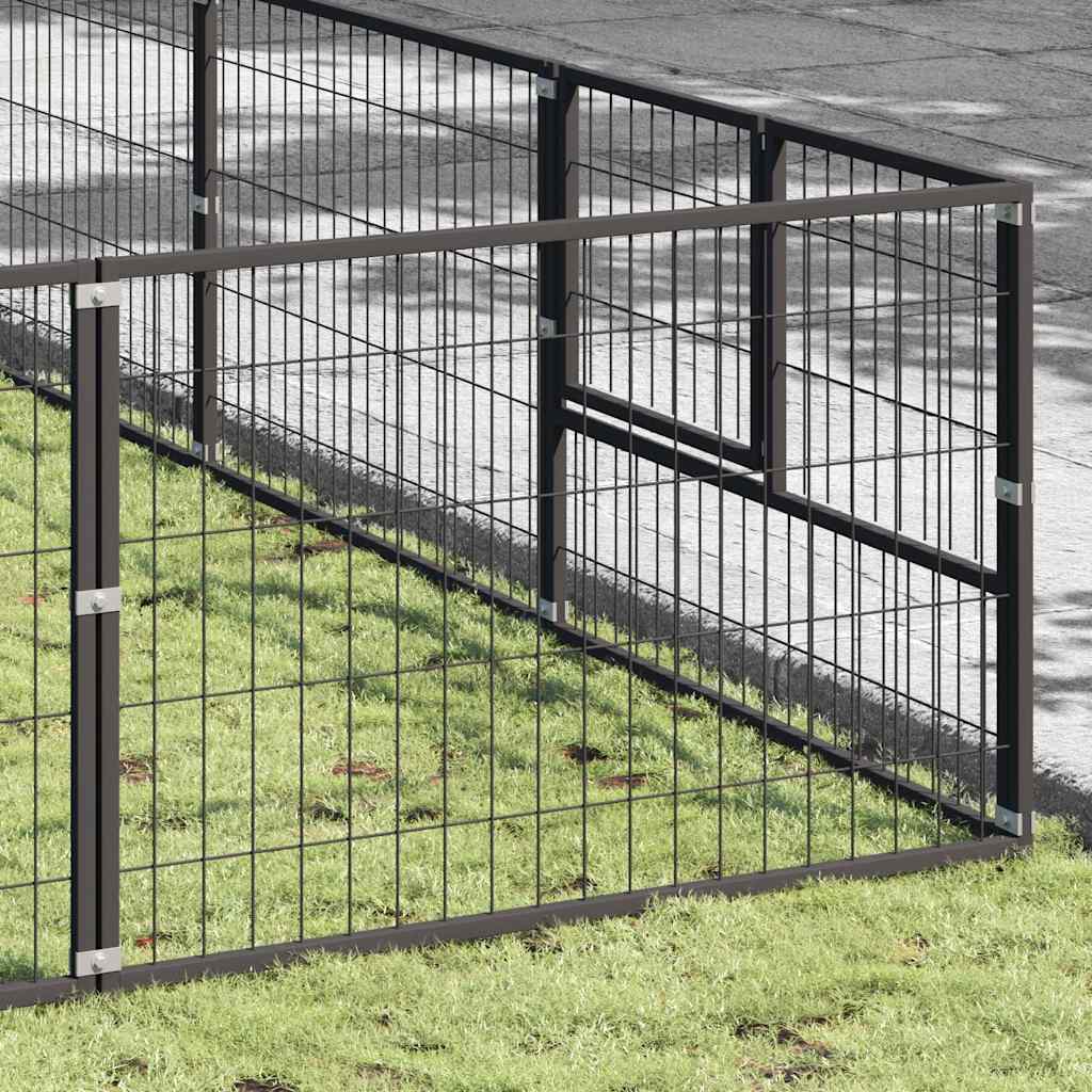Dog Kennel Black 70 m² Steel