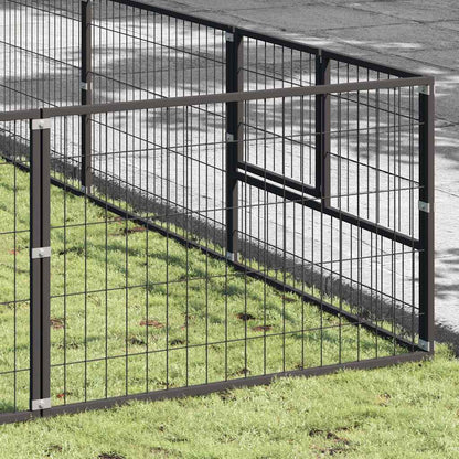 Dog Kennel Black 70 m² Steel