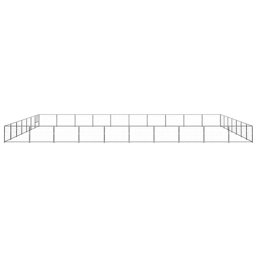Dog Kennel Black 70 m² Steel