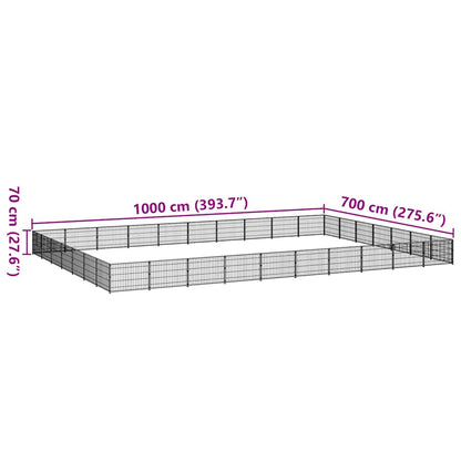 Dog Kennel Black 70 m² Steel