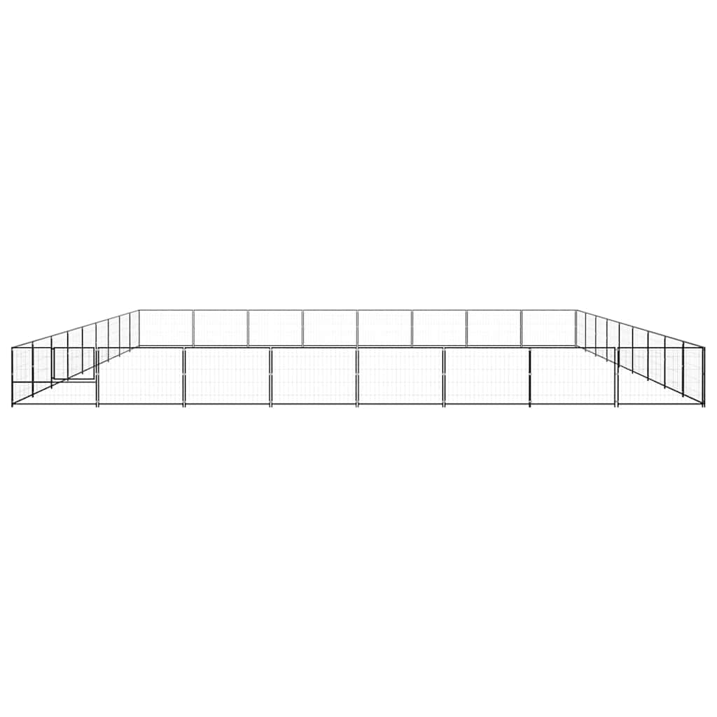 Dog Kennel Black 72 m² Steel