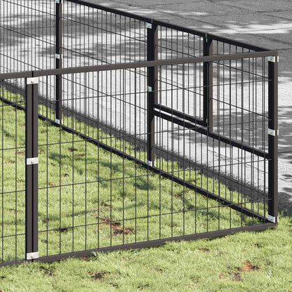 Dog Kennel Black 90 m² Steel