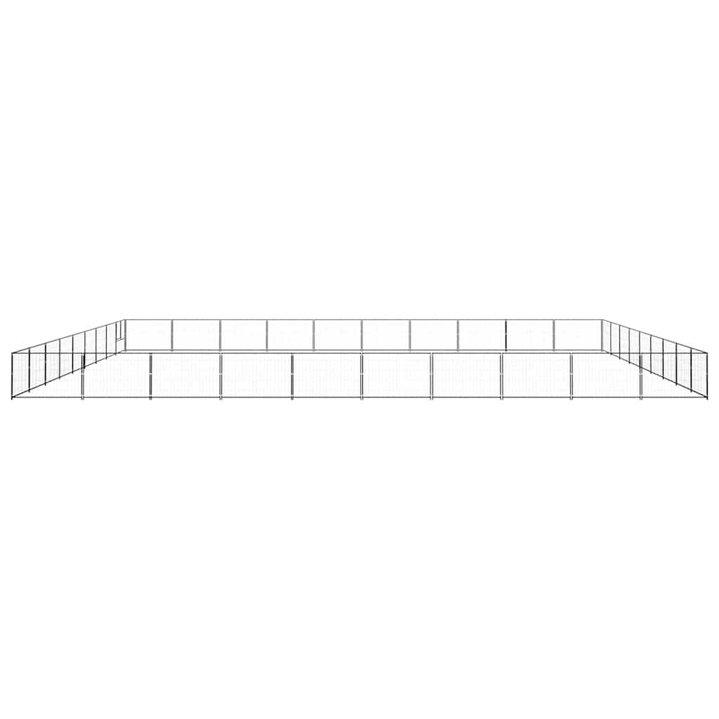 Dog Kennel Black 90 m² Steel