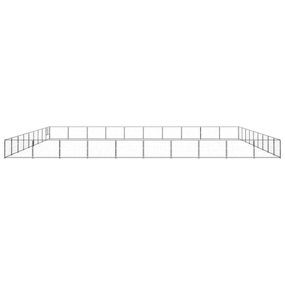 Dog Kennel Black 90 m² Steel