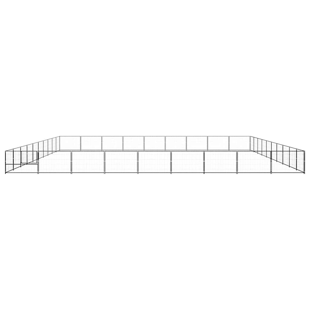 Dog Kennel Black 90 m² Steel