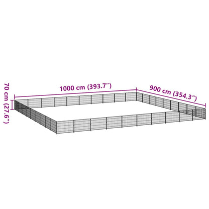 Dog Kennel Black 90 m² Steel