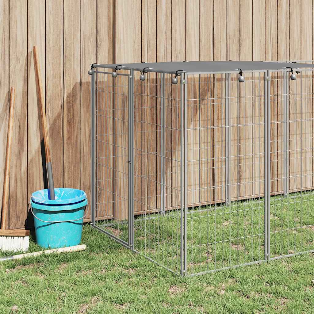 Dog Kennel Silver 6.05 m² Steel
