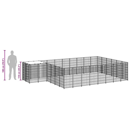 Dog Kennel Silver 15.73 m² Steel