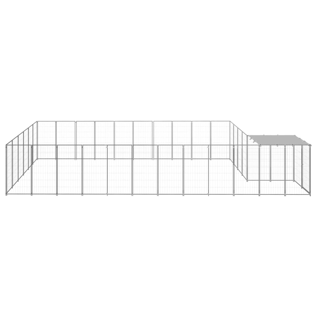 Dog Kennel Silver 19.36 m² Steel