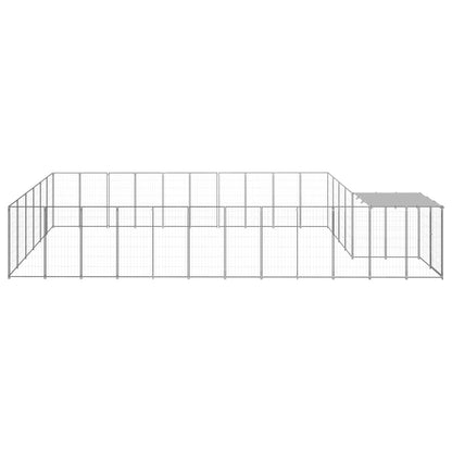 Dog Kennel Silver 19.36 m² Steel
