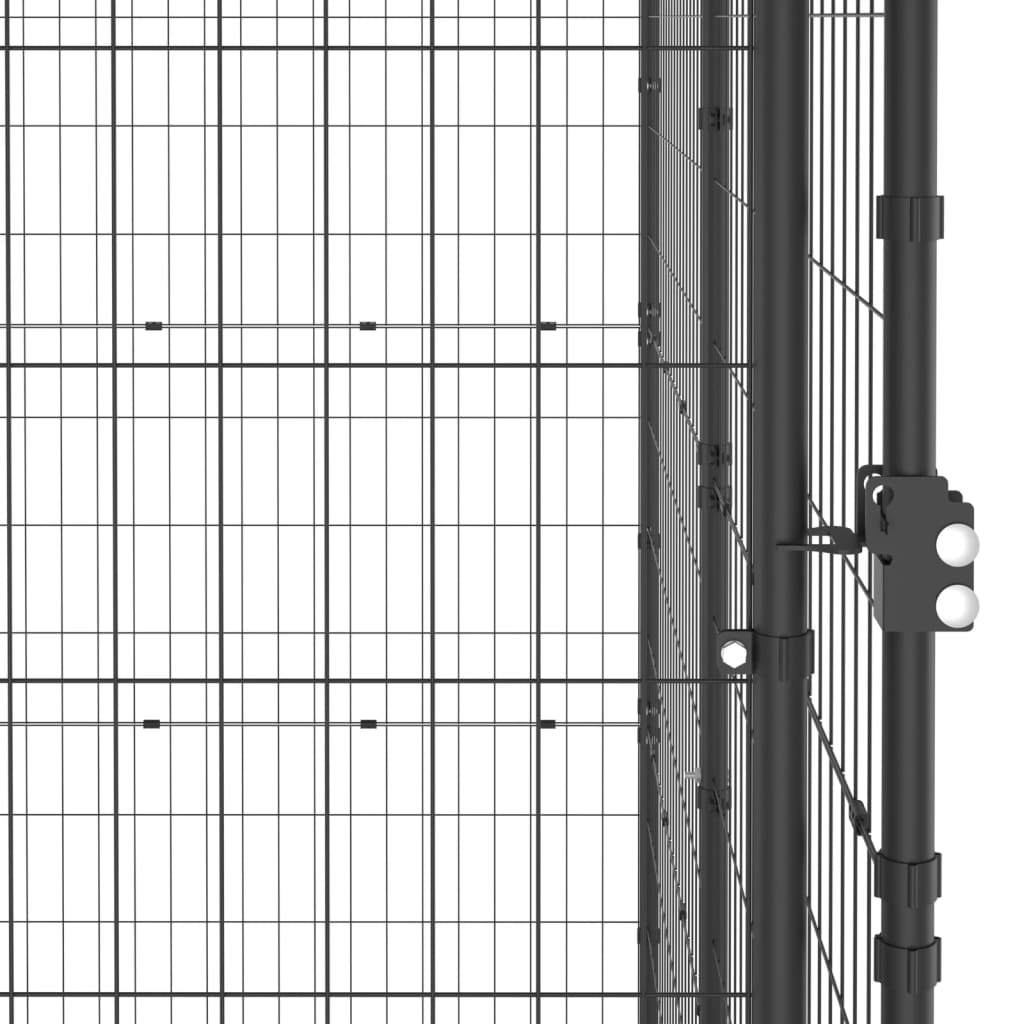 Outdoor Dog Kennel Steel with Roof 21.78 m²