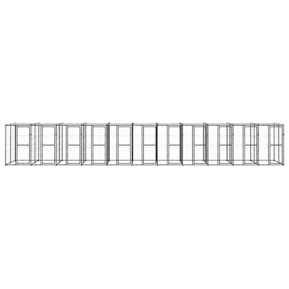 Outdoor Dog Kennel Steel with Roof 26.62 m²