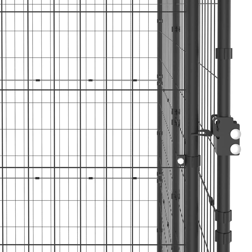 Outdoor Dog Kennel Steel with Roof 26.62 m²