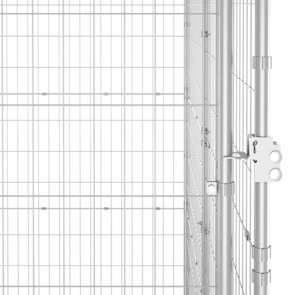 Outdoor Dog Kennel Galvanized Steel with Roof 78.1 ft²