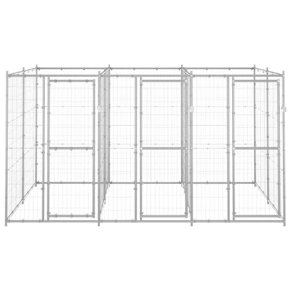 Outdoor Dog Kennel Galvanised Steel 7.26 m²