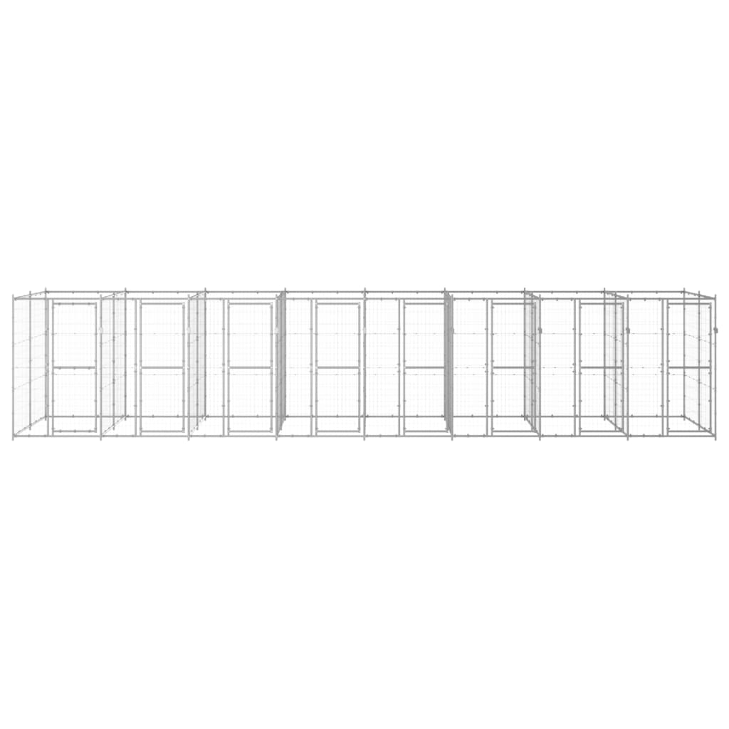 Outdoor Dog Kennel Galvanised Steel 19.36 m²