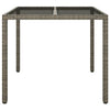 Garden Table 90x90x75 cm Tempered Glass and Poly Rattan Grey