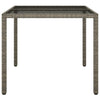 Garden Table 90x90x75 cm Tempered Glass and Poly Rattan Grey