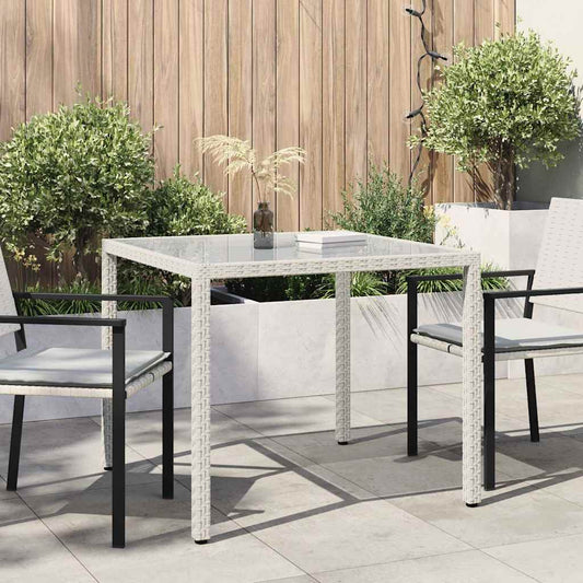 Garden Table | White | Poly Rattan | Medium | Durable | Garden Table