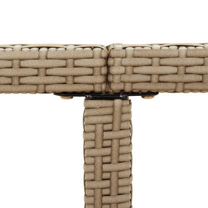 Garden Table Beige 109x107x74 cm Poly Rattan&Solid Wood Acacia