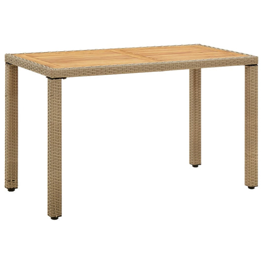 Garden Table | Beige | PE rattan | Medium | Decorative Inlays