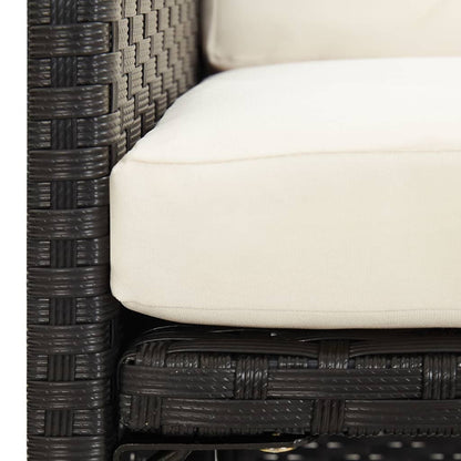 Garden Dining Chair | Set of 4 | Black | Polyethylene with Rattan Look