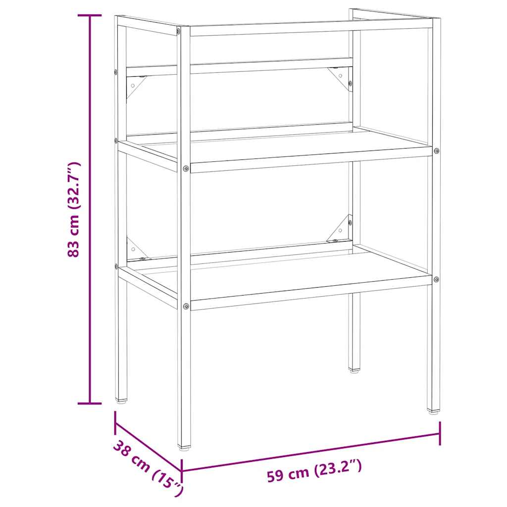 Bathroom Washbasin Frame White 59x38x83 cm Iron
