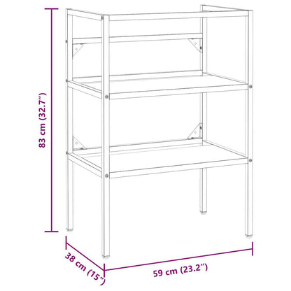 Bathroom Washbasin Frame White 59x38x83 cm Iron