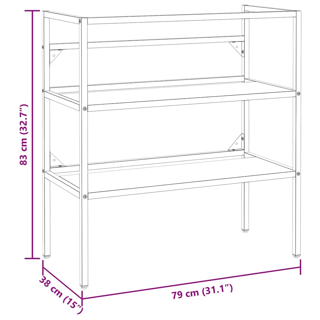 Bathroom Washbasin Frame White 79x38x83 cm Iron