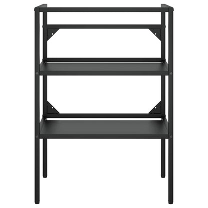 Bathroom Washbasin Frame Black 59x38x83 cm Iron