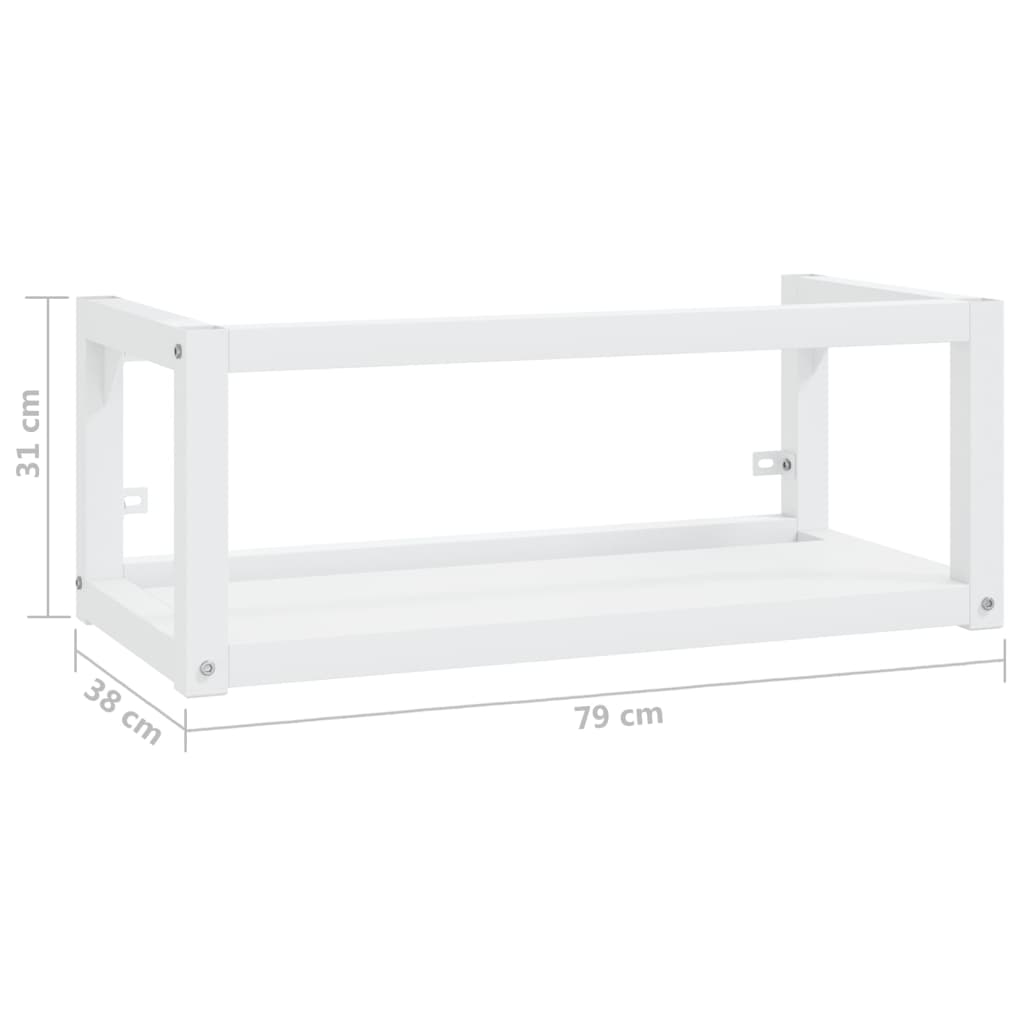 Wall-mounted Bathroom Washbasin Frame White 79x38x31 cm Iron