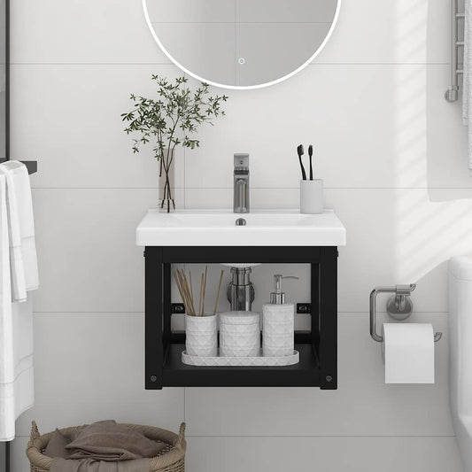 Bathroom Washbasin Frame | Black | Powder-coated iron | Small