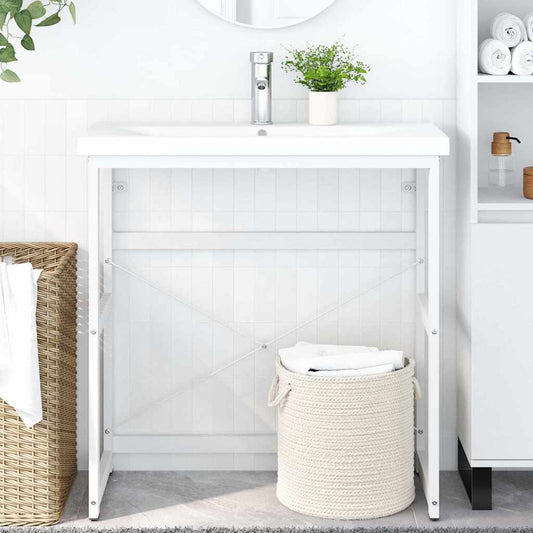 Bathroom Washbasin Frame | White | Powder-coated iron | Medium