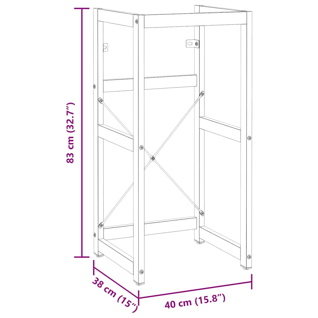 Bathroom Washbasin Frame Black 40x38x83 cm Iron
