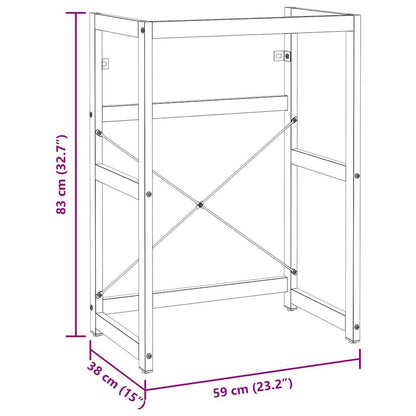 Bathroom Washbasin Frame Black 59x38x83 cm Iron