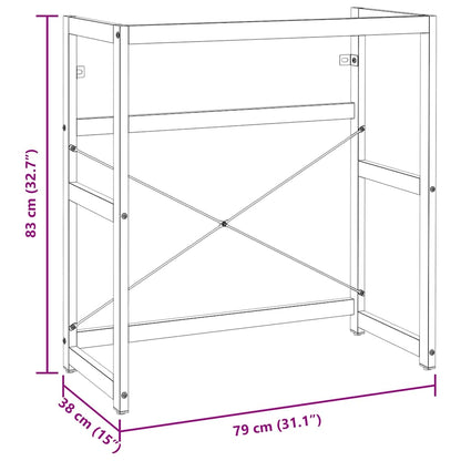 Bathroom Washbasin Frame Black 79x38x83 cm Iron