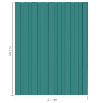 Roof Panel 36 pcs Green 60 x 45 cm Galvanised steel