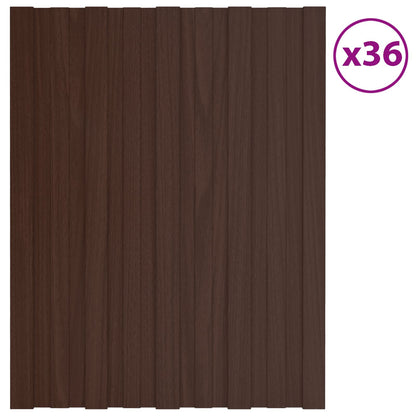 Roof Panel 36 pcs Brown 23.62 x 17.72 in Galvanised steel
