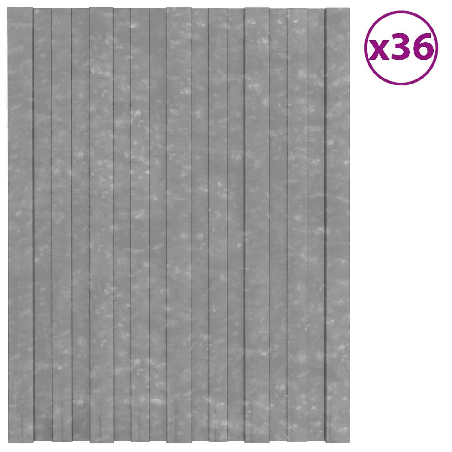 Roof Panel 36 pcs Silver 23.62 x 17.72 in Galvanised steel