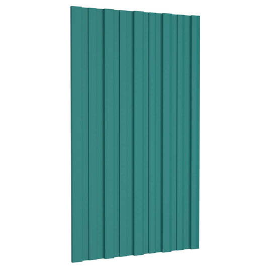 Roof Panel 12 pcs Green 80 x 45 cm Galvanised steel