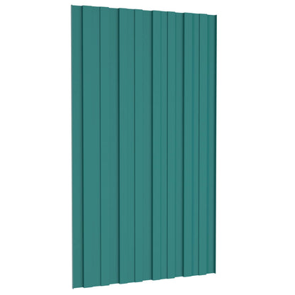 Roof Panel 12 pcs Green 31.50 x 17.72 in Galvanised steel