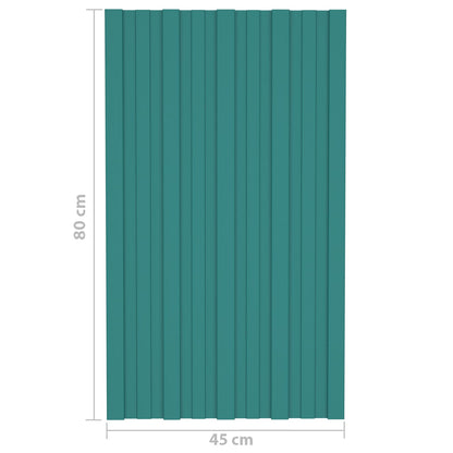 Roof Panel 36 pcs Green 80 x 45 cm Galvanised steel